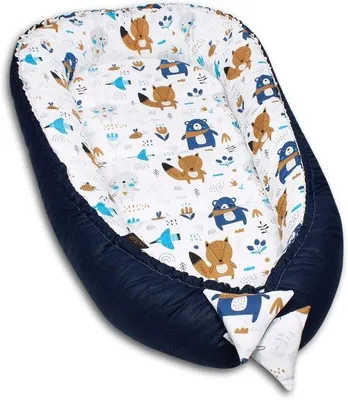 Productafbeelding van 2-zijdig babynest - knuffelnest voor baby's en zuigelingen - 100% katoen - cocon voor babybed