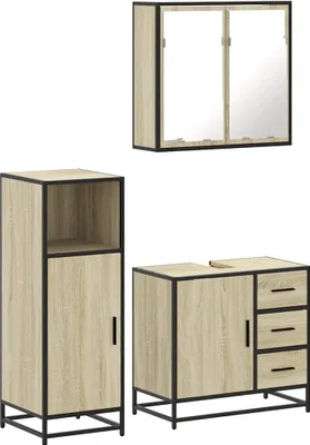 Immagine prodotto di vidaXL Set di mobili da bagno 3 pezzi in legno di quercia Sonoma