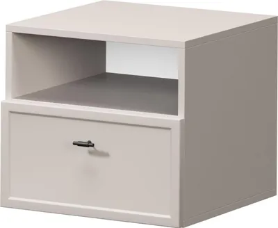 Produktbild von Lorini Hängender Nachttisch mit Schublade 45 cm – Modernes Design | Farbe: Kaschmir / Schwarz