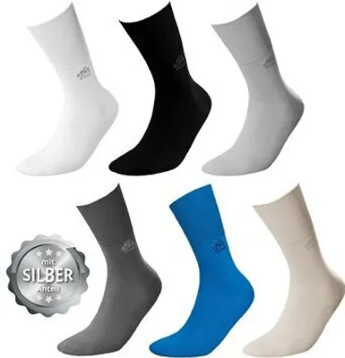 Produktbild von DeoMed Baumwolle Silver Socken,schwarz Gr.39-42,