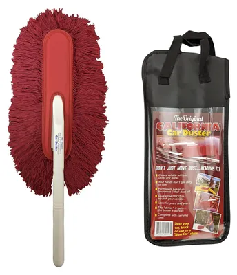 Zdjęcie produktu dla Oryginalny, czerwony, ręczny odkurzacz "California Car Duster" z plastikowym uchwytem