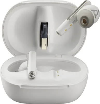 Produktbild von Poly Voyager Free 60+ UC M - True Wireless-Kopfhörer mit Mikrofon - im Ohr - Bluetooth - aktive Rauschunterdrückung - Adapter USB-C via Bluetooth - Sandweiß -  für Microsoft Teams