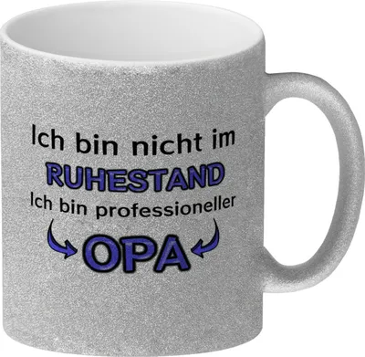 Produktbild von Ich bin nicht im Ruhestand. Ich bin professioneller Opa Glitzer-Kaffeebecher