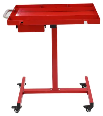 Immagine prodotto di Tavolo da lavoro mobile, capacità di carico 100 kg, superficie in acciaio inossidabile, colore rosso