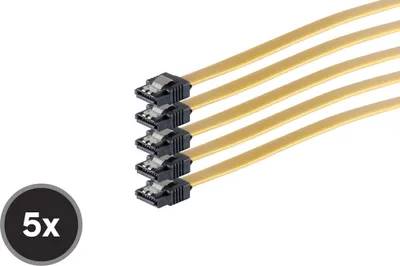 Produktbild von SATA Anschlusskabel SET 5, 6 Gb/s, gelb, 0,5m