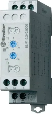 Obrázek produktu pro Finder multifunkční průmyslové časové relé asymetrické hodiny 83.91.0.240.0000 24 - 240 V DC/AC 1 přepínací kontakt 16 A Max (83.91.0.240.0000)