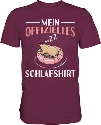 Produktbild von Offizielles Schlafshirt Nachthemd Schlafanzug Pyjama Igel T-Shirt – Burgundy / L
