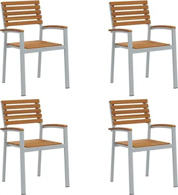 Produktbild von vidaXL Gartenstuhl 4 pcs Braun 56 x 57 x 87 cm Massivholz Akazie