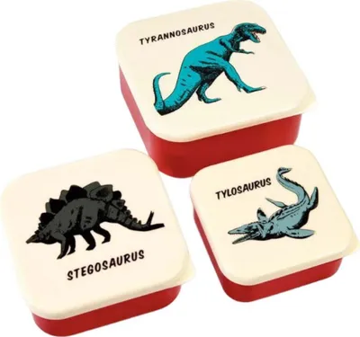 Produktbild von Snack Box 3er Set Prehistoric Land Lunchbox Kunststoff ca.11,5x11,5x5,5cm (große Box)