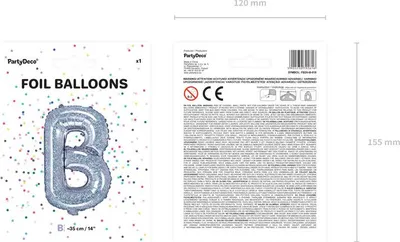 Image de Ballon en aluminium lettre « B », 35 cm, holographique