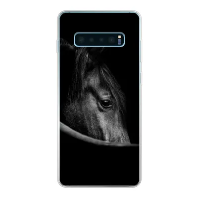 Produktbild von MuchoWow® Handyhülle Schutzhülle Hülle für Samsung Galaxy S10 Lite Pferde - Porträt - Schwarz - Tiere Silikon Softcase Handy Hülle - Schutz