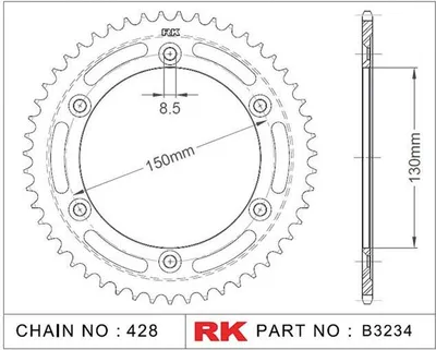 Produktbild von Rk Kettenrad 428 51z Stahl silber