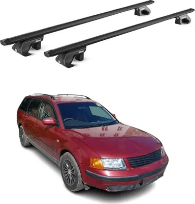 Image de Barres de toit transversales ABE pour VW Passat SW B5 2000-2005 5 P Alu Noir 2x
