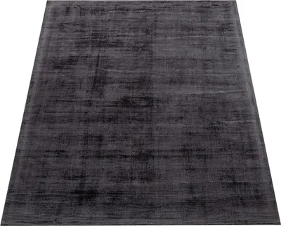 Produktbild von Teppich Viskose Unifarben Wohnzimmer schmutzabweisend Anthrazit Rechteckig 120x170 | 100% Viskose | Florhöhe: 8 mm | pflegeleicht
