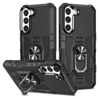 Produktbild von Galaxy S22 5G Hülle, Dual Layer Robuste Rüstung Ringhalter Ständer Schutzhülle für Samsung Galaxy S22 5G Schwarz