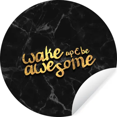 Produktbild von MuchoWow® Runde Wandtattoo - Wandsticker Tapete Aufkleber Zitat - Cool - Gold - Marmor Ø 100 cm Selbstklebend und Repositionierbar - Wandaufkleber - Kreis - Tapetenkreis - Wandbild rund - Schlafzimmerdekoration - Wanddeko - runde Tapete - Kunst für zu Hause