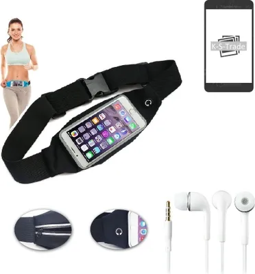 Produktbild von K-S-Trade Bauchtasche Gürteltasche kompatibel mit Samsung Galaxy S22 schwarz + Kopfhörer. Sport Running Jogging Fitness Laufen Umhängetasche