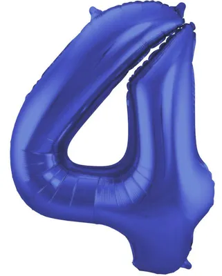 Produktbild von XL Folienballon Zahl 4 matt blau