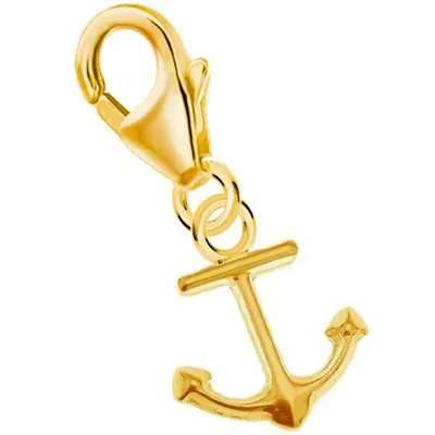 Anker Charm Anhänger aus edlem Echtsilber in Gelbgold