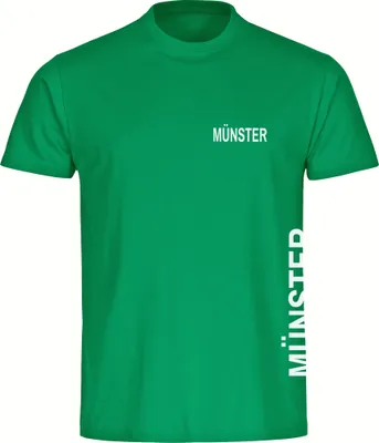 Produktbild von multifanshop Herren T-Shirt - Münster - Brust & Seite, grün, Größe S