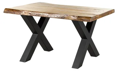 Immagine prodotto di MASSIVMOEBEL24 | FREEFORM 5 tavolo da pranzo in legno di mango - verniciato natur / gambe in ferro X antracite matt 160x90