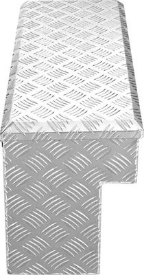 Productafbeelding van Gereedschapskist voor laadbak van vrachtwagen, robuuste aluminium gereedschapskist met profiel, opbergkist met slot en sleutel, ideaal voor pick-ups, laadbakken, campers, aanhangwagens, 864 x 305 x 390 mm, zilver