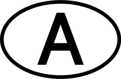 Produktbild von Österreich Magnet "A" Länderkennzeichen 17,5 x 11,5 cm, Schwarz Weiß für Autos & LKW Austria