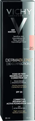 Produktbild von Vichy Dermablend 3D Correction, Röhre, Creme, Nude, Licht, ölige Haut, Problemhaut, Anti-Glanz, Mattierend, Glättend