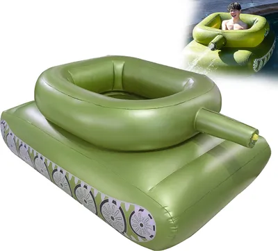 Produktbild von Aufblasbarer Tank-Schwimmring,Aufblasbares mit Spritzpistole, Sommer-Wasserspielzeug im Freien