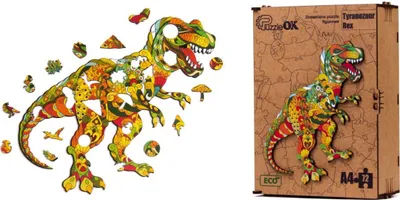 Produktbild von ECO Holzpuzzle - Tyrannosaurus Rex A4 PuzA4-00704