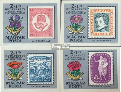 Produktbild von Briefmarken Ungarn 1971 Mi 2684B-2687B (kompl.Ausg.) ungezähnt postfrisch Briefmarkenausstellung