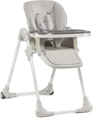 Produktbild von Kinderstuhl - Babystuhl, Esstisch - Für die Fütterung von Babys - Klappbar und verstellbar - 7 Höhenstufen - Grau