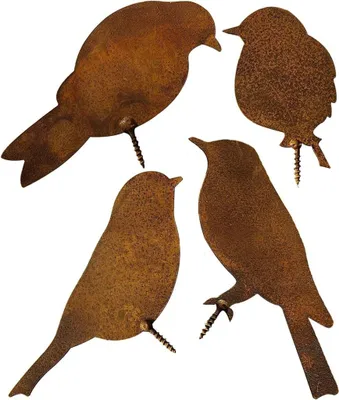 Produktbild von Rost Vogel Gartendeko für Draußen Herbstdeko Outdoor, Garten Deko Rost Metall Vögel Gartenstecker mit Schraube