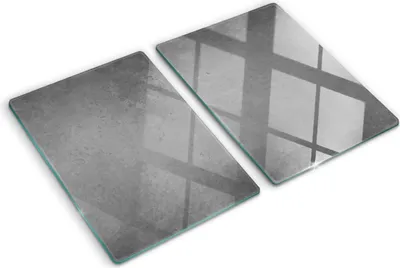 Obrázok produktu pre Sklenená ochranná doska – Kryt varnej dosky – Kryt na indukčnú dosku – 2x40x52 cm  – Rýchle čistenie – Tvrdené sklo – Betón