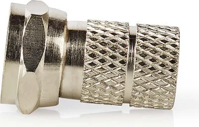 Image de Connecteur F | Droit | Mâle | Nickelé | 75 Ohm | Twist-On | Diamètre d'entrée du câble : 5.5 mm | Alliage de zinc | Argent | 5 pcs. | Boîte