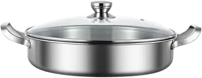Imagen del producto de Sartén de acero inoxidable de 28 cm, base de 7 capas, apta para inducción (B)