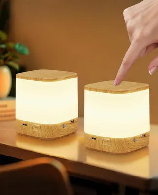 Image de ZMH 2ER Lampe de chevet Touch Dimmable LED Batterie Veilleuse sans fil1800mAH USB Rechargeable Lampe de table avec 3 températures de couleur Fonction minuterie