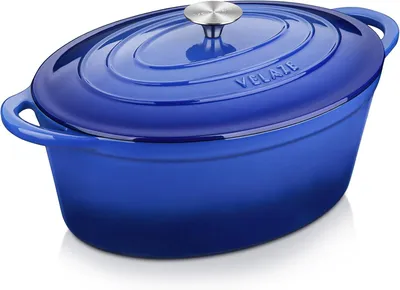 Produktbild von Gusseiserne Bräter – Schmortopf – Ovaler Backblech – Gusseiserner Schmortopf – Emaille-Bräter – 34 cm