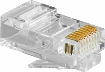 Zdjęcie produktu dla Cablexpert PLUG3UP6/100, Przezroczysty, Męska, Prosty, Cat5, Złoto, 2 g
