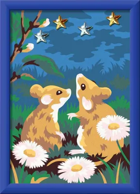 Immagine prodotto di CreArt, Dipingere per numeri, bambini - Notte stellata con topolini