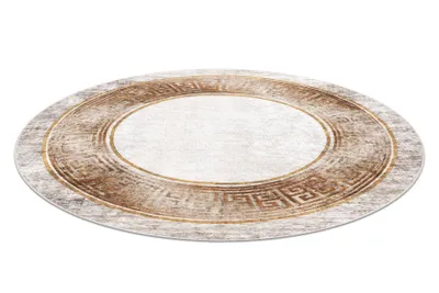 Produktbild von MIRO 51236.807 Kreis Waschteppich Marmor, griechisch Anti-Rutsch - beige / gold beige rund 200 cm