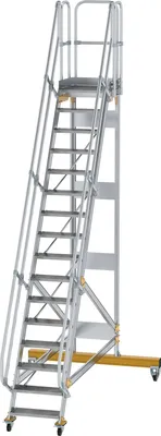 Produktbild von Günzburger Steigtechnik Plattformtreppe 60° fahrbar Stufenbreite 0,6 m 16 Stufen - 600716
