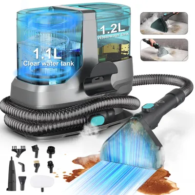 Obrázek produktu pro Čistič koberců Vysavač 25000Pa, 1800W 4-v-1 čistič koberců, vysavač na mokré vysávání Čistič čalounění, funkce ohřevu, funkce sterilizace