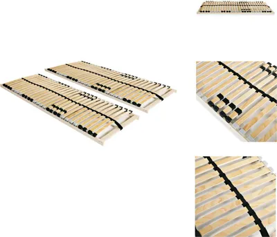 Produktbild von vidaXL Lattenroste 2 Stk. mit 28 Latten 7 Zonen 80 x 200 cm -  Betten & Bettgestelle