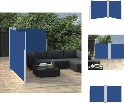 Zdjęcie produktu dla vidaXL Wysuwana markiza boczna niebieska 100 x 600 cm - Parasole i osłony przeciwsłoneczne