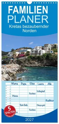 Produktbild von Familienplaner 2027 - Kretas bezaubernder Norden mit 5 Spalten (Wandkalender, 21 x 45 cm) CALVENDO
