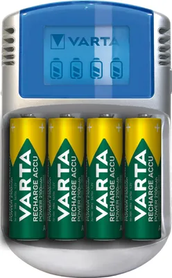 Image de Varta Power Play Chargeur LCD + 4xAA Accu 2500 mAh, 100-240 V, 50/60 Hz, 2500 mAh