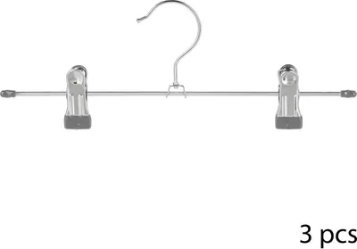 Immagine prodotto di 5five Simply Smart Kleiderbügel 3er-Set mit Metallklammern, Metall, PVC-Kunststoff, Silberfarben, 116524