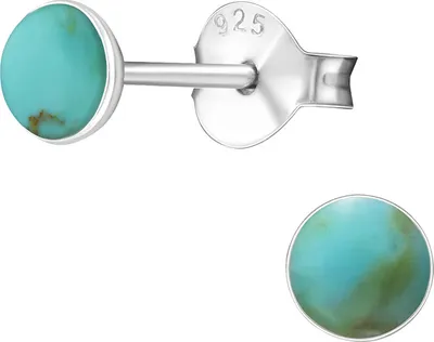 Produktbild von Ohrstecker klein mit Stein: Ohrringe Silber 925 Green Turquoise