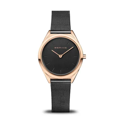 Produktbild von Bering Damen Armbanduhr 17031-166 Ultra Slim roségold-schwarz